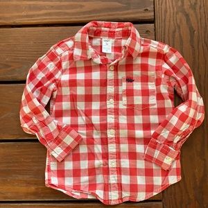 2/$12 | Carter’s red/white collared shirt 3T